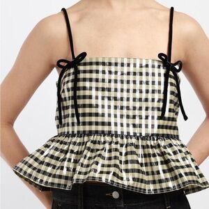 GANNI - Shiny Check Jacquard Top
Size 38 (US 6) BRAND NEW WITH TAGS